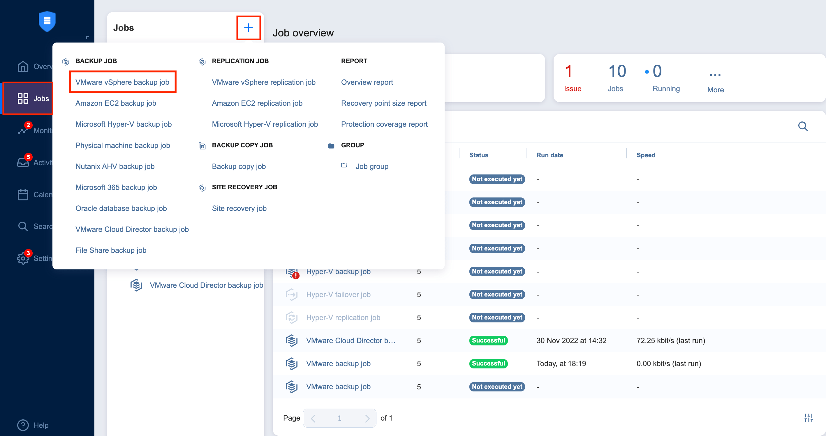 Creating VMware vSphere Backup Jobs
